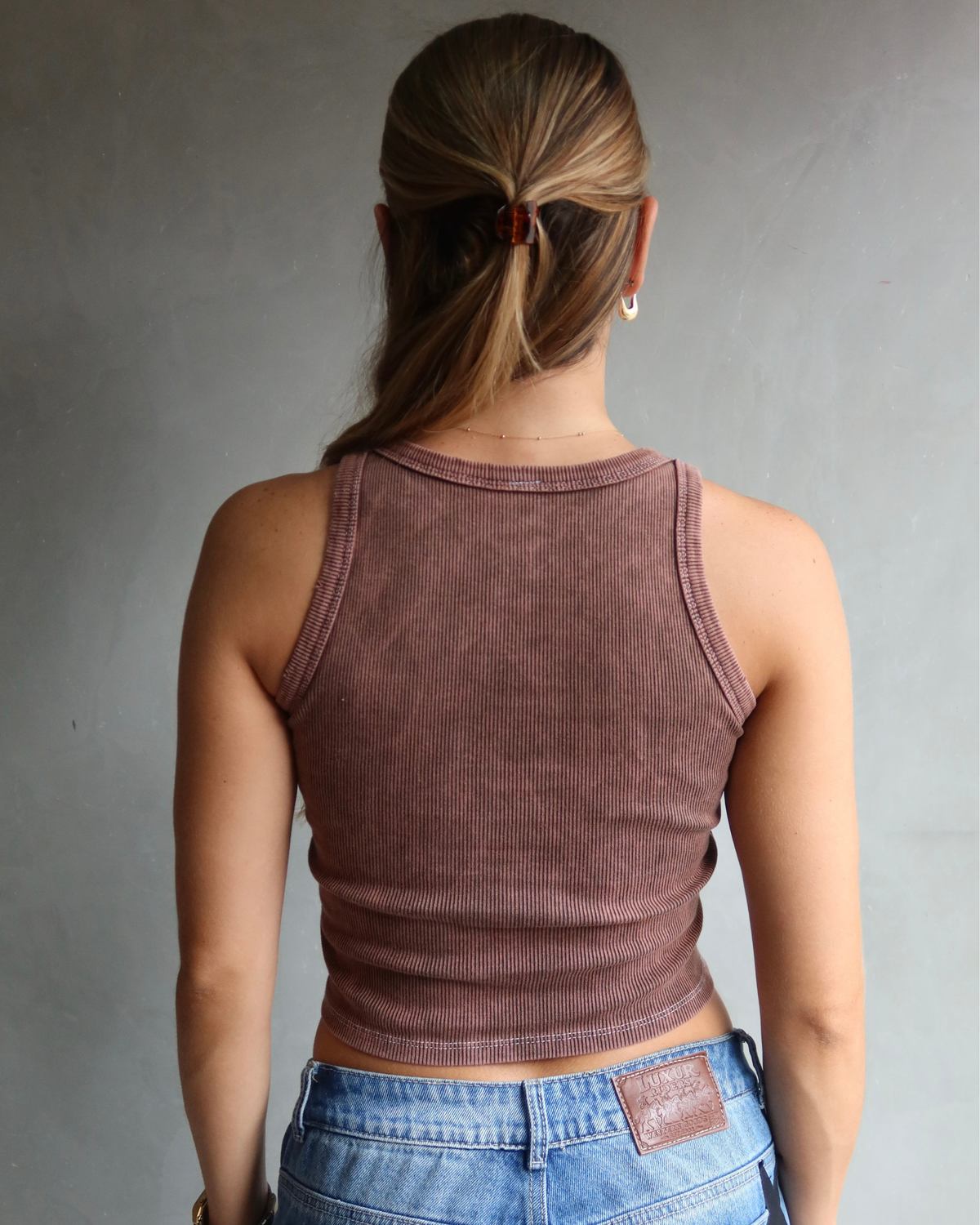 TANK TOP WASHED CAFÉ