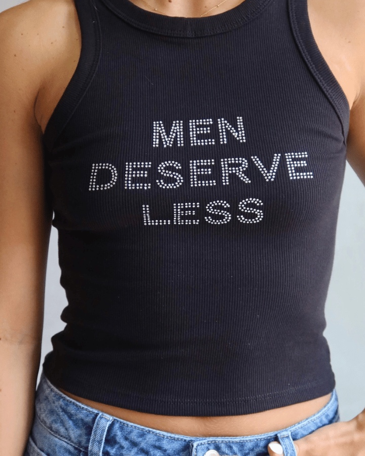 TANK TOP MEN DESERVE LESS NEGRO