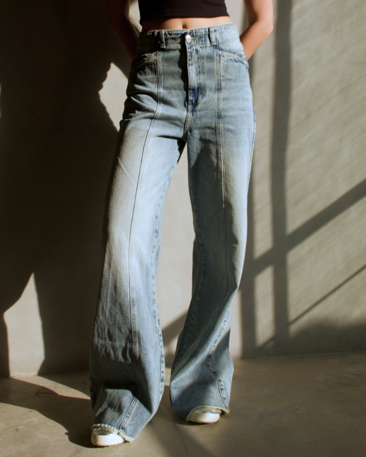 JEAN LINE STRAIGHT WIDE AZUL WASHED
