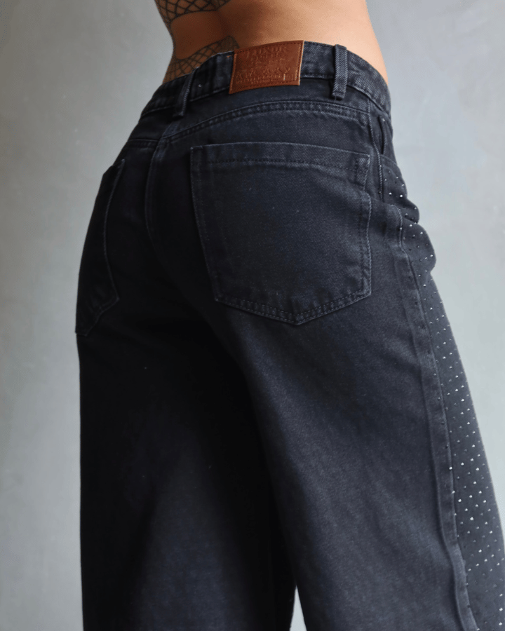 Jeans mujer negro brillos estilo GEF JEANS Rifle LUXUR Jeans