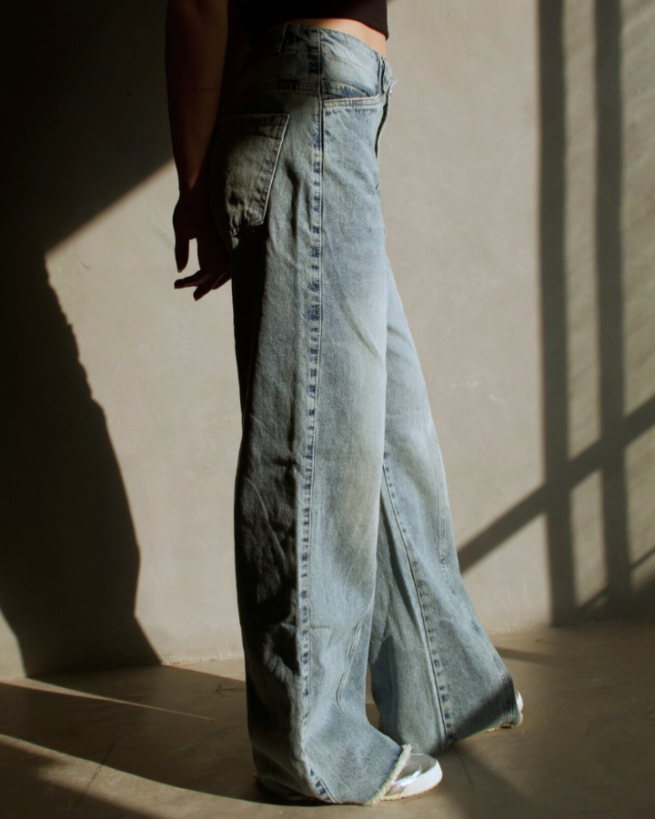 JEAN LINE STRAIGHT WIDE AZUL WASHED