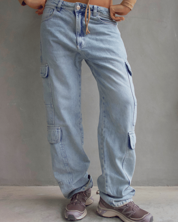 JEAN CARGO DOUBLE AZUL CLARO
