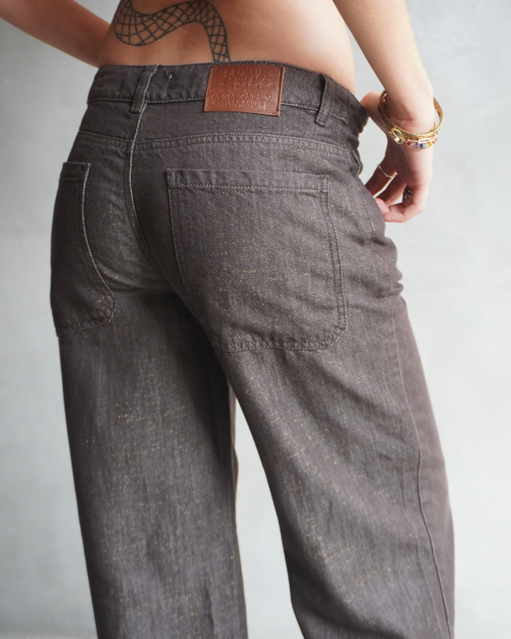 JEAN RECTO LIVIANO STELLAR LUREX BRILLANTE CAFÉ