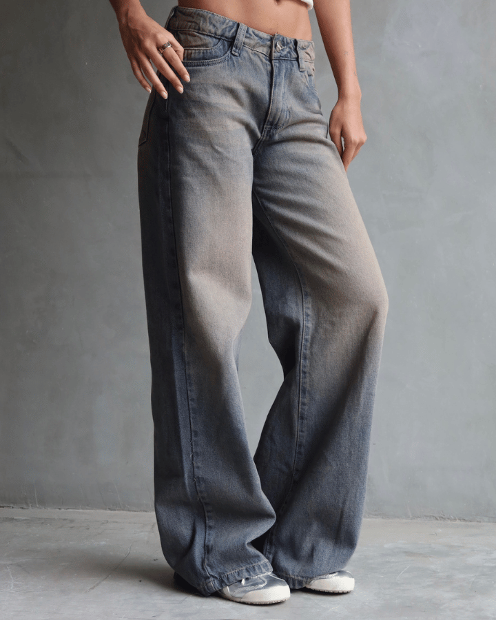 JEAN WIDE LEG FIT DIRTY BLUSH AZUL