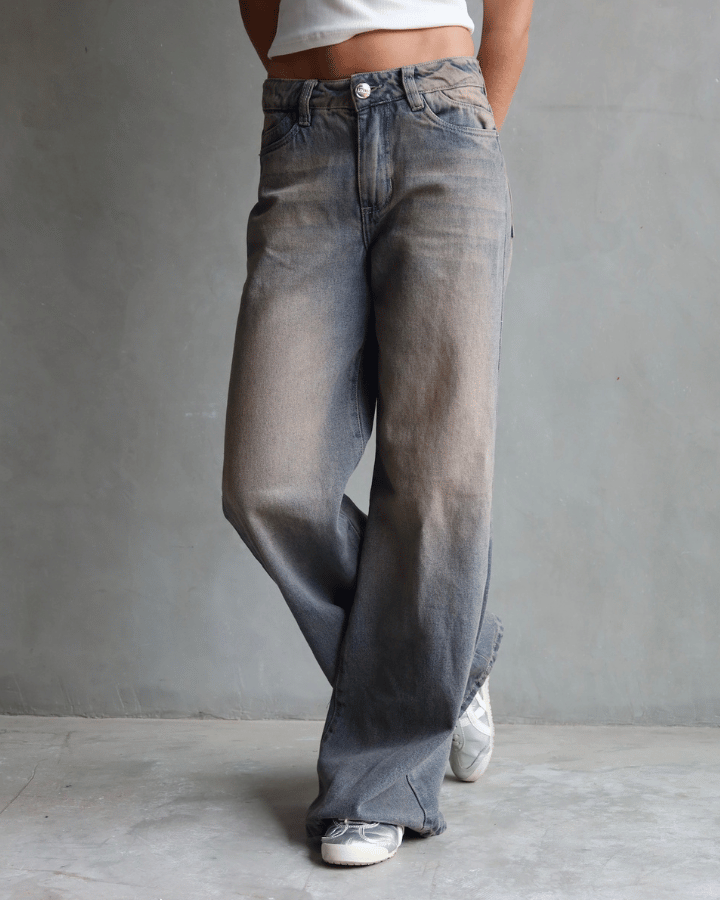JEAN WIDE LEG FIT DIRTY BLUSH AZUL