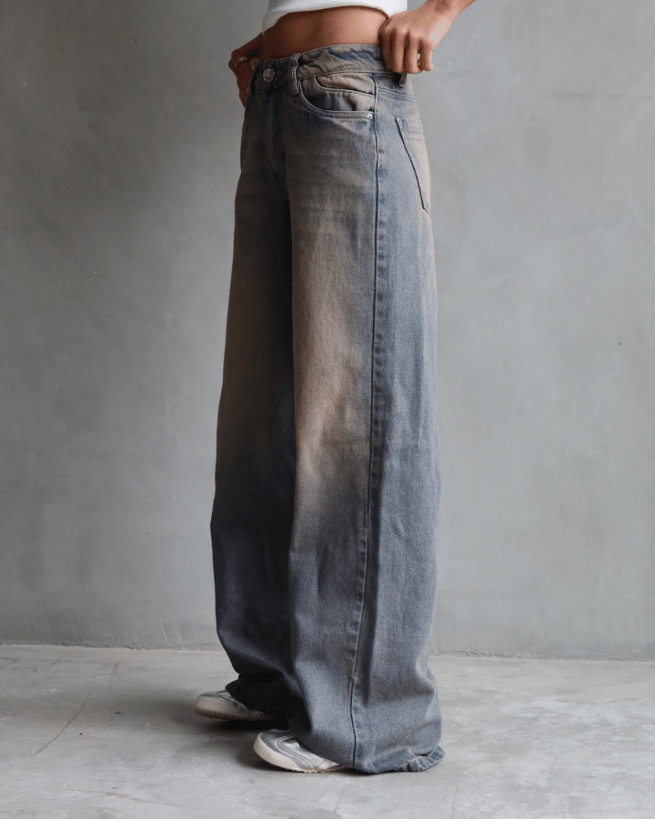 JEAN WIDE LEG FIT DIRTY BLUSH AZUL