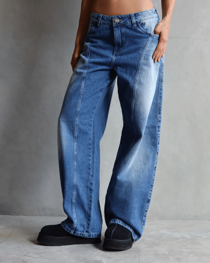 JEAN BAGGY FIT VINTAGE WASH AZUL OSCURO