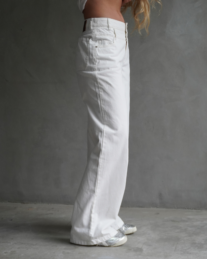 JEAN STRAIGHT DOBLE PRETINA BLANCO