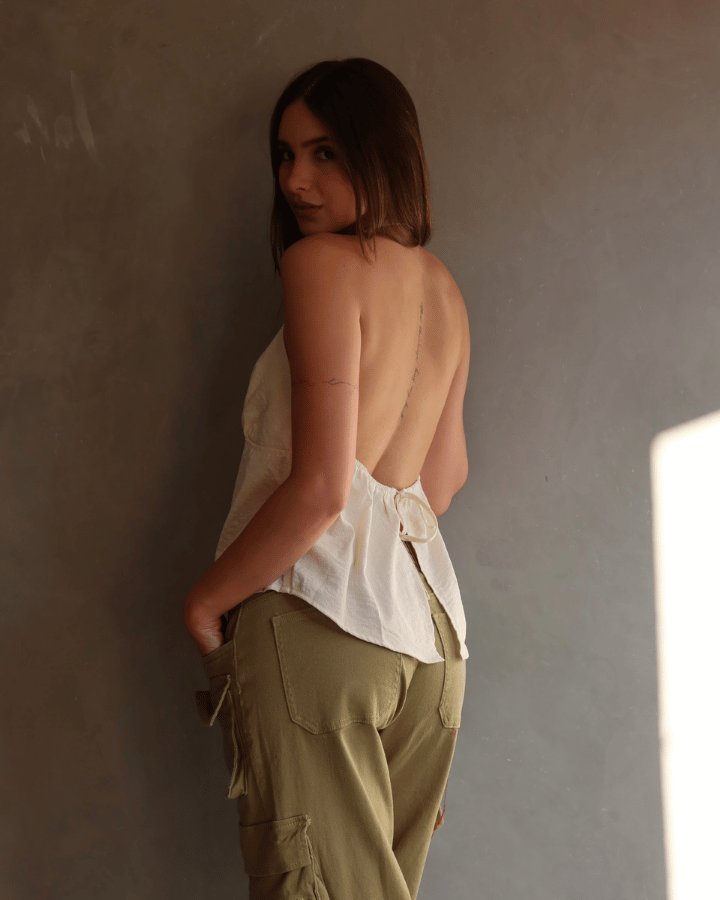TOP BOWTIE CON AMARRE FRONTAL OPENBACK BUTTER