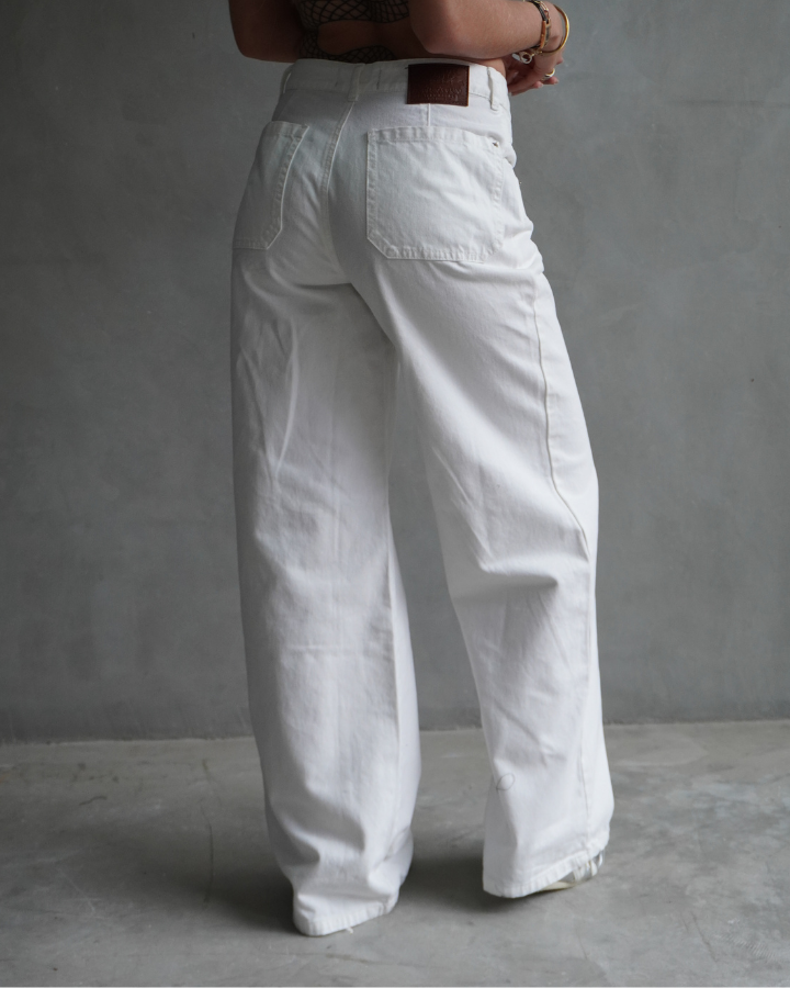 JEAN STRAIGHT DOBLE PRETINA BLANCO