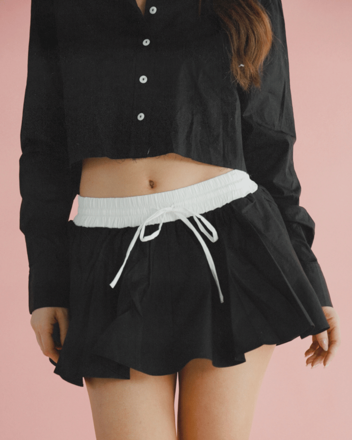 MINI FALDA ANTITHESIS CONTRASTE NEGRA