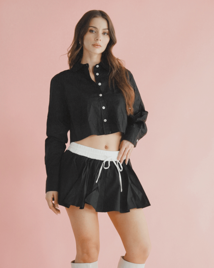 MINI FALDA ANTITHESIS CONTRASTE NEGRA