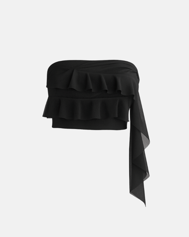 TOP JACLINE MESH NEGRO