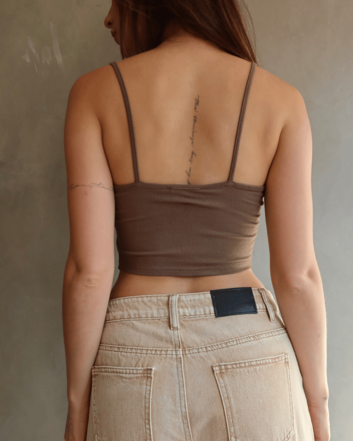 TANK TOP RUCHED GRIS