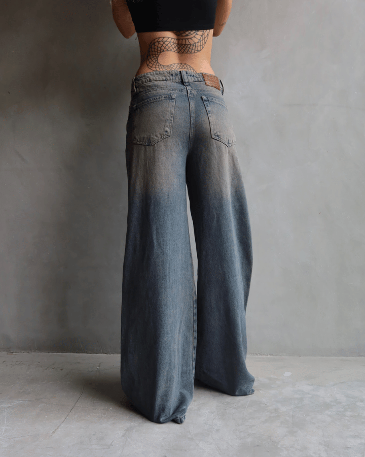 JEAN ANCHO STRAIGHT GREY VINTAGE