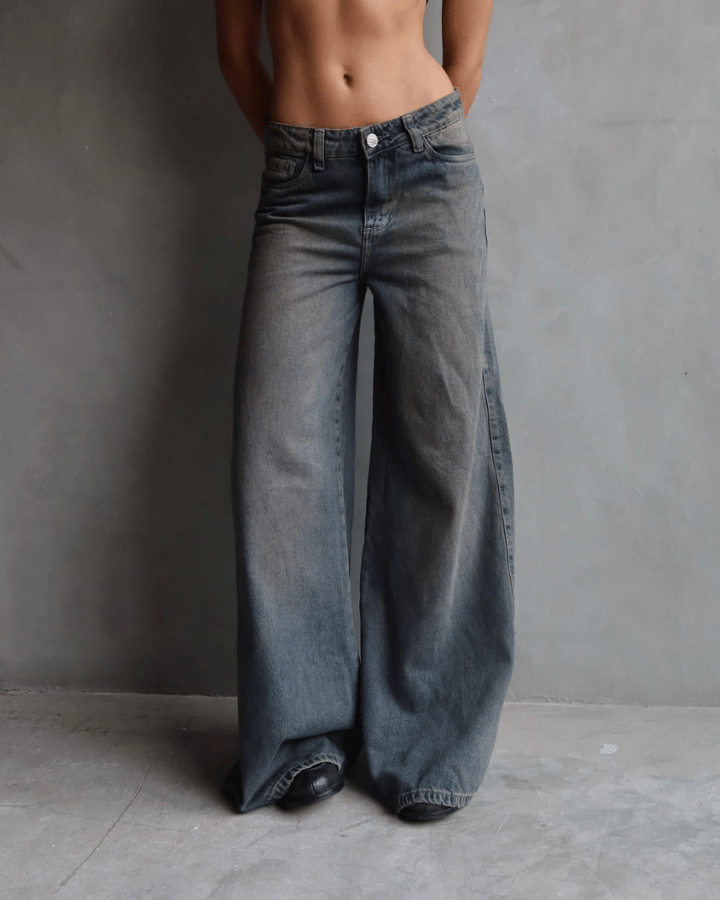 JEAN ANCHO STRAIGHT GREY VINTAGE
