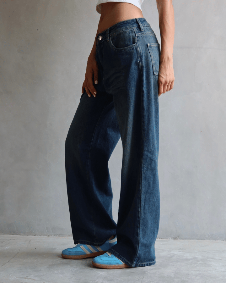 JEAN RELAXED FIT GREEN TINTED AZUL
