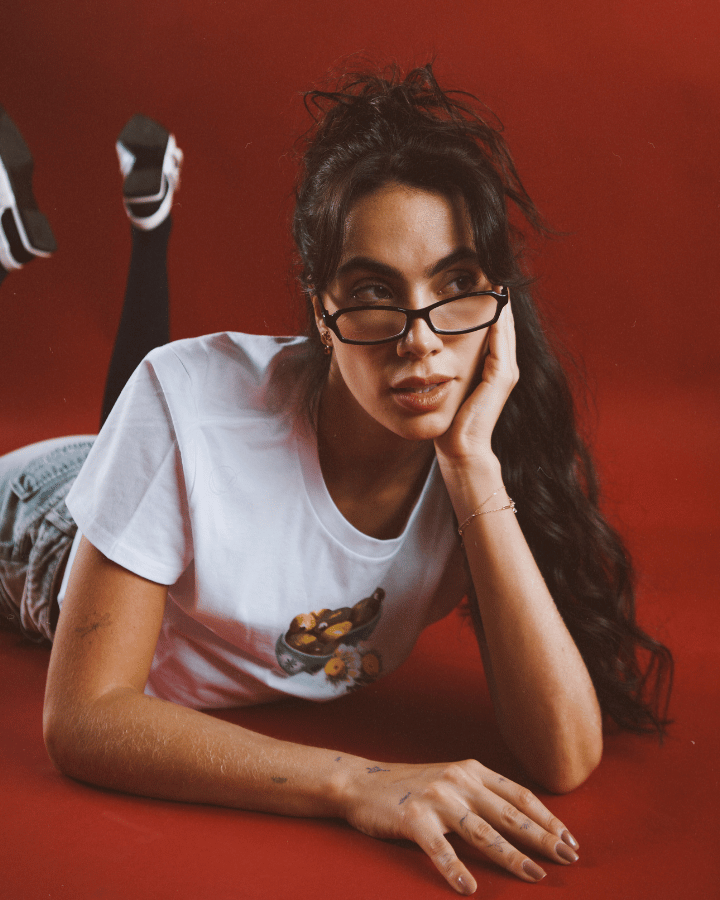 OLIVE CAMISETA MINI BLANCA