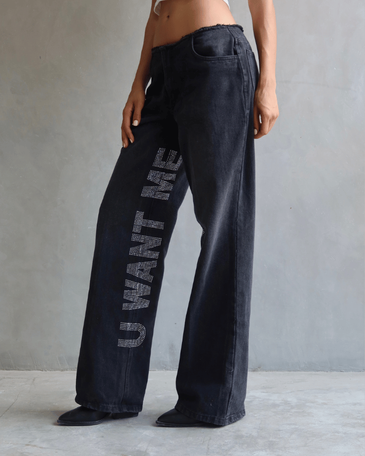 JEAN U CANT HAVE ME BRILLOS NEGRO