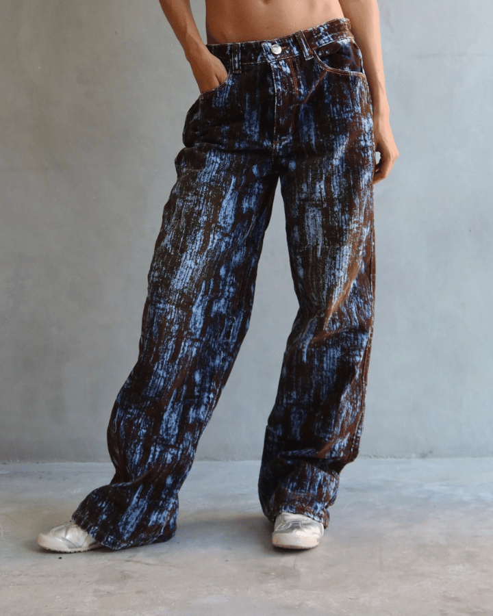 JEAN BAGGY FIT BLUE STATIC CAFÉ/AZUL