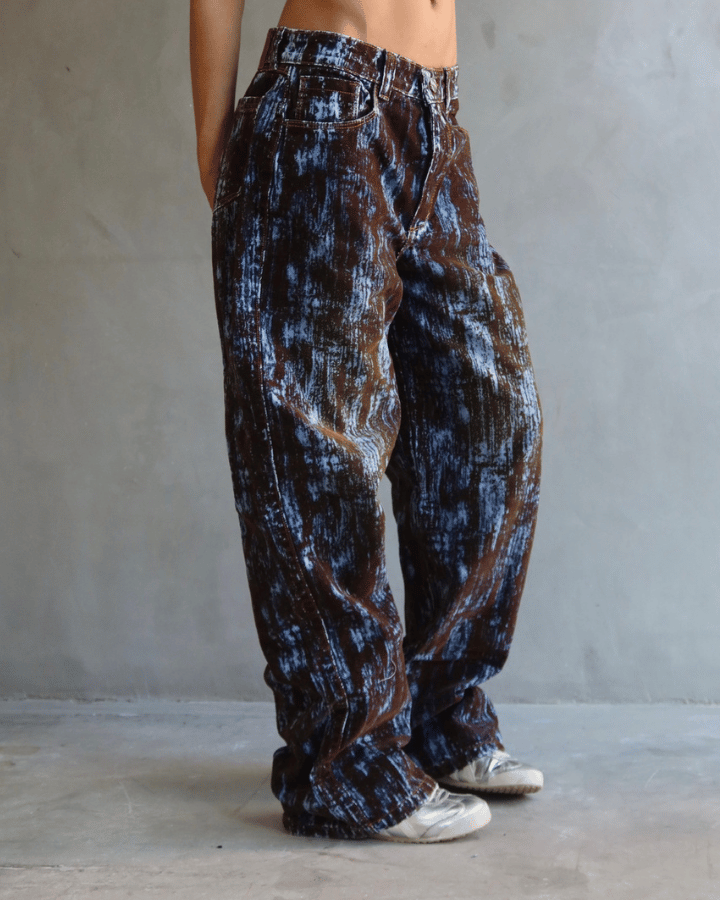 JEAN BAGGY FIT BLUE STATIC CAFÉ/AZUL
