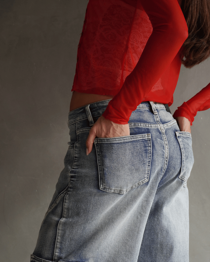 CÁRDIGAN KATE MANGA LARGA MESH ROJO