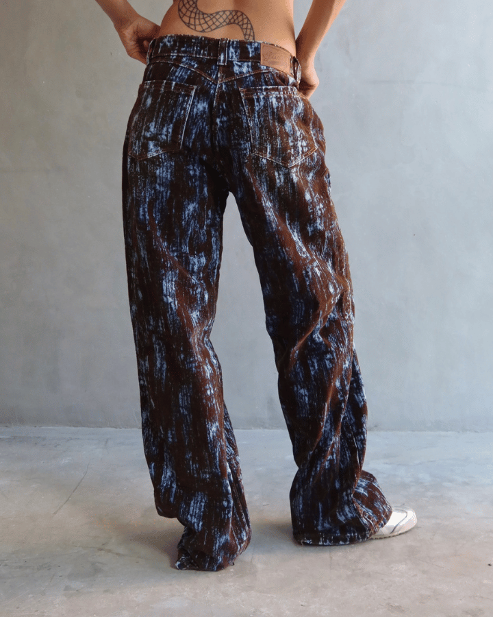 JEAN BAGGY FIT BLUE STATIC CAFÉ/AZUL