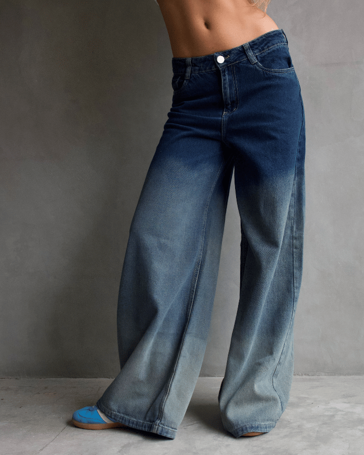 JEAN ANCHO WIDE LEG DEGRADADO AZUL