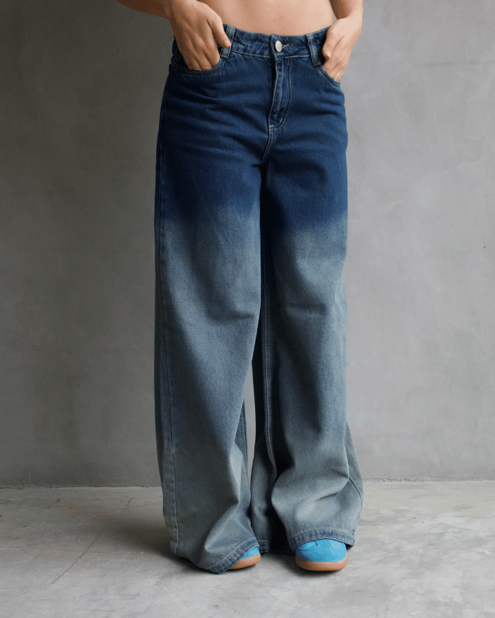 JEAN ANCHO WIDE LEG DEGRADADO AZUL