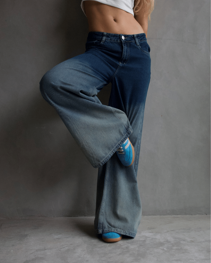 JEAN ANCHO WIDE LEG DEGRADADO AZUL