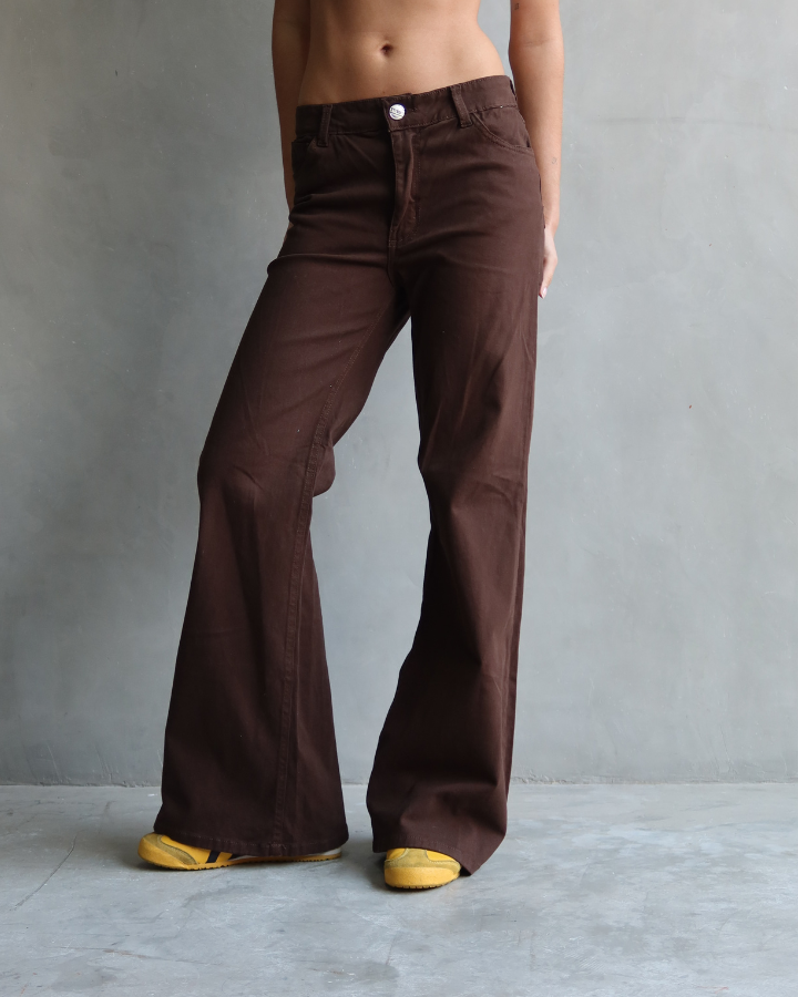 JEAN DRILL FLARE FIT CAFÉ