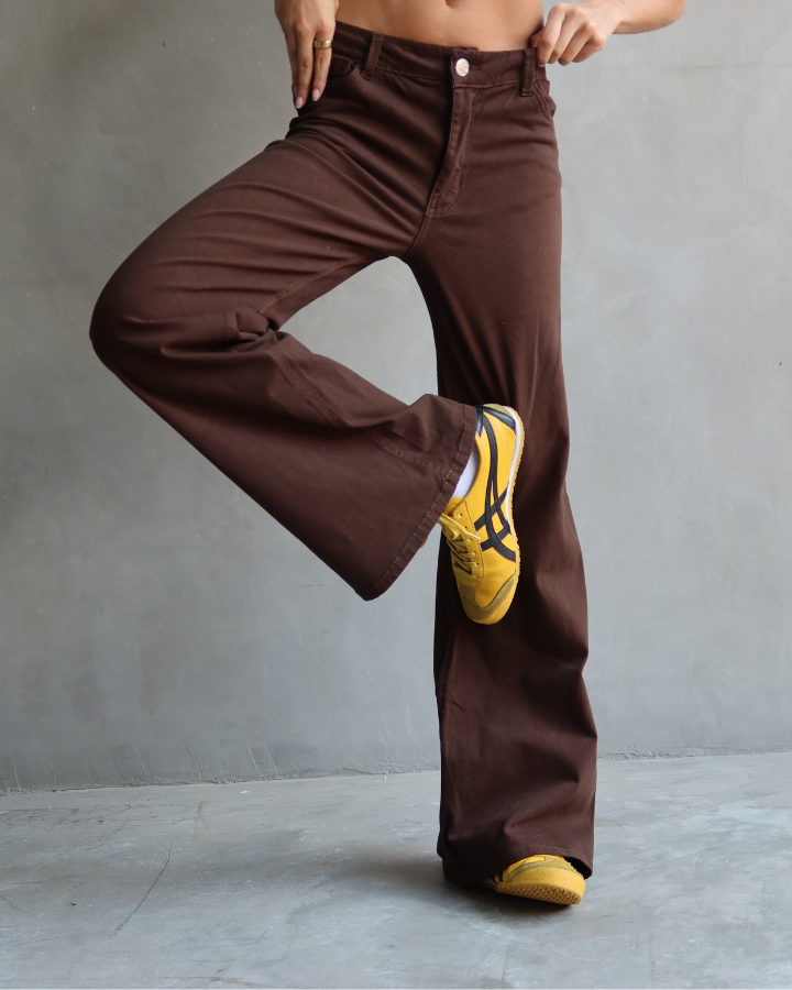 JEAN DRILL FLARE FIT CAFÉ