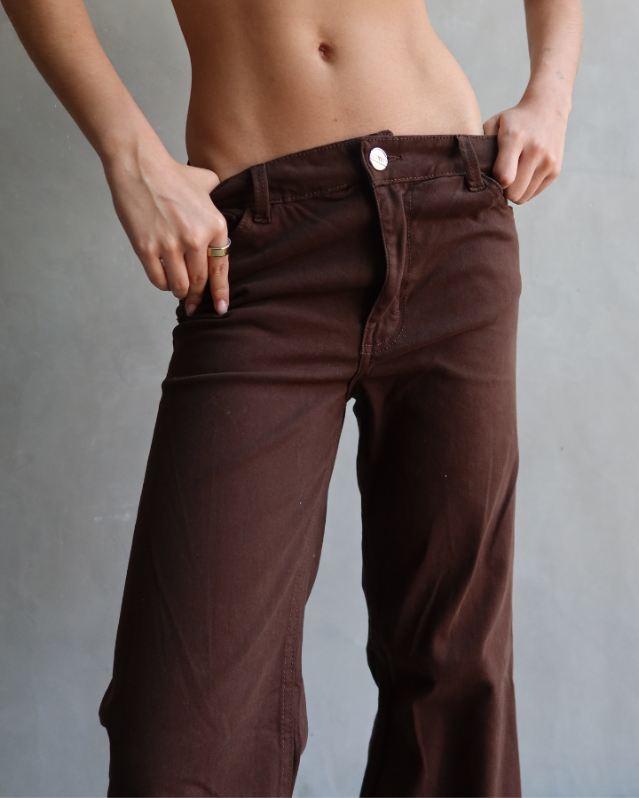 JEAN DRILL FLARE FIT CAFÉ