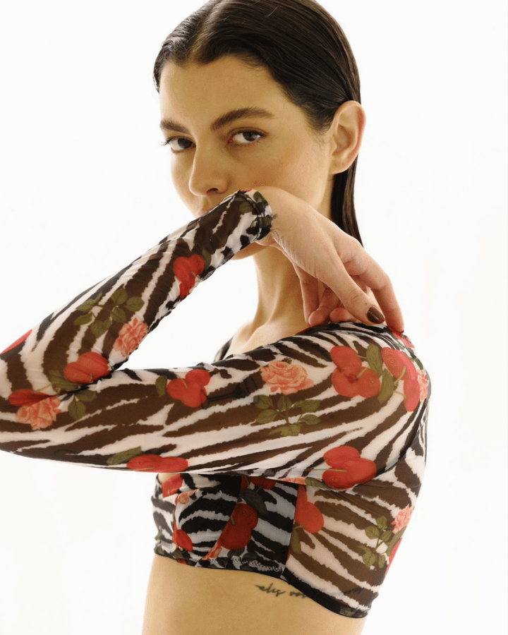 MAI PETIT BUNNY HOLIDAY TOP ZEBRA