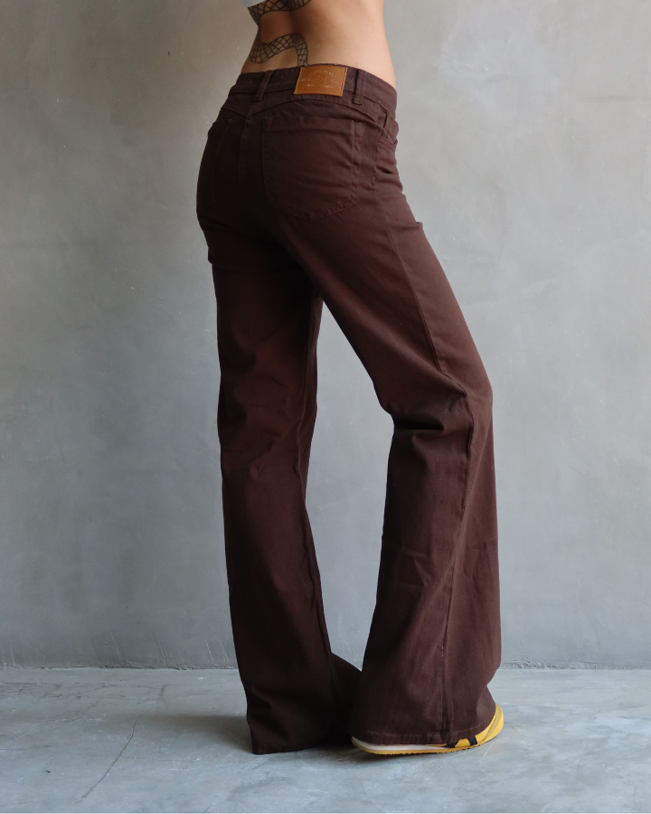 JEAN DRILL FLARE FIT CAFÉ