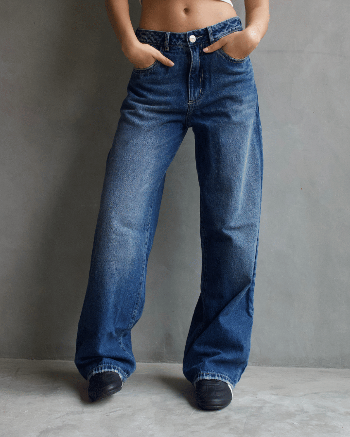 JEAN STRAIGHT WIDE AZUL OSCURO