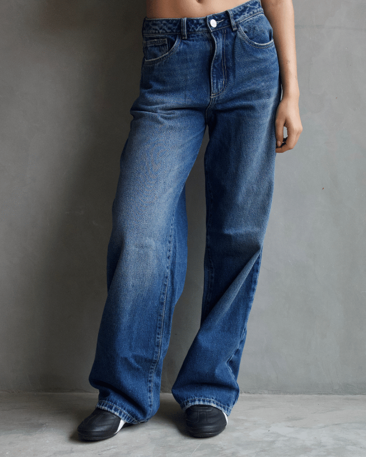 JEAN STRAIGHT WIDE AZUL OSCURO