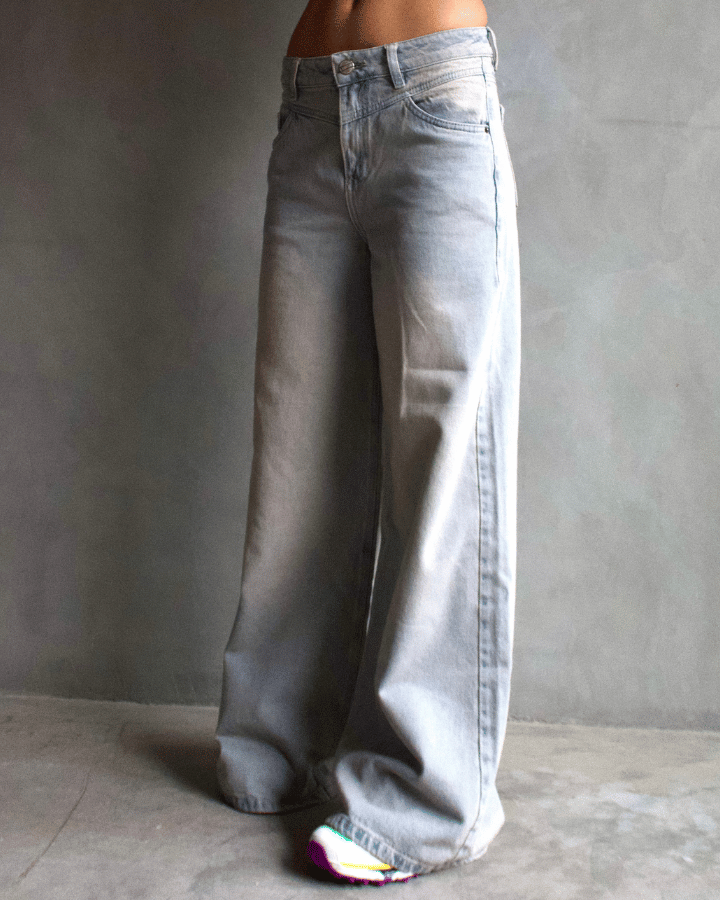 JEAN WIDE LEG ANCHO SNOW WASH VINTAGE AZUL CARO