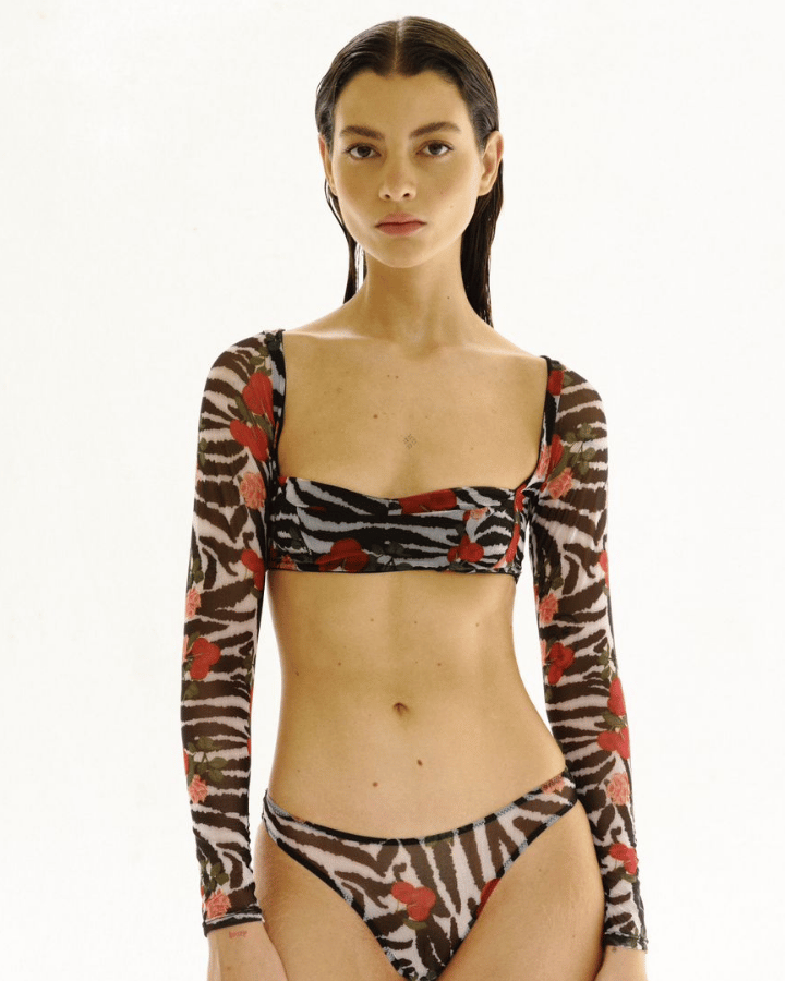 MAI PETIT BUNNY HOLIDAY TOP ZEBRA