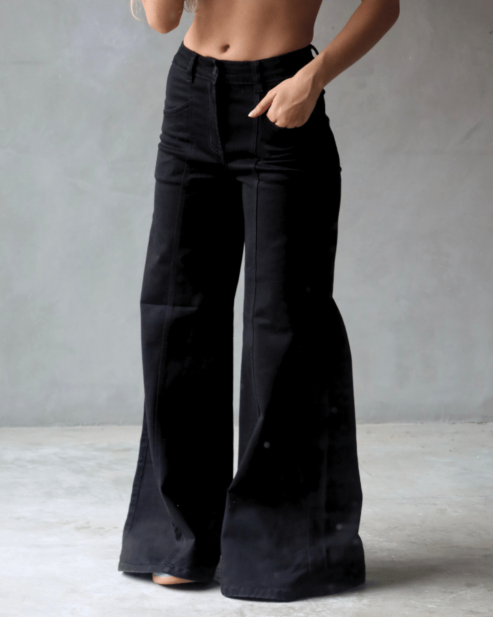 JEAN WIDE LEG ANCHO NEGRO