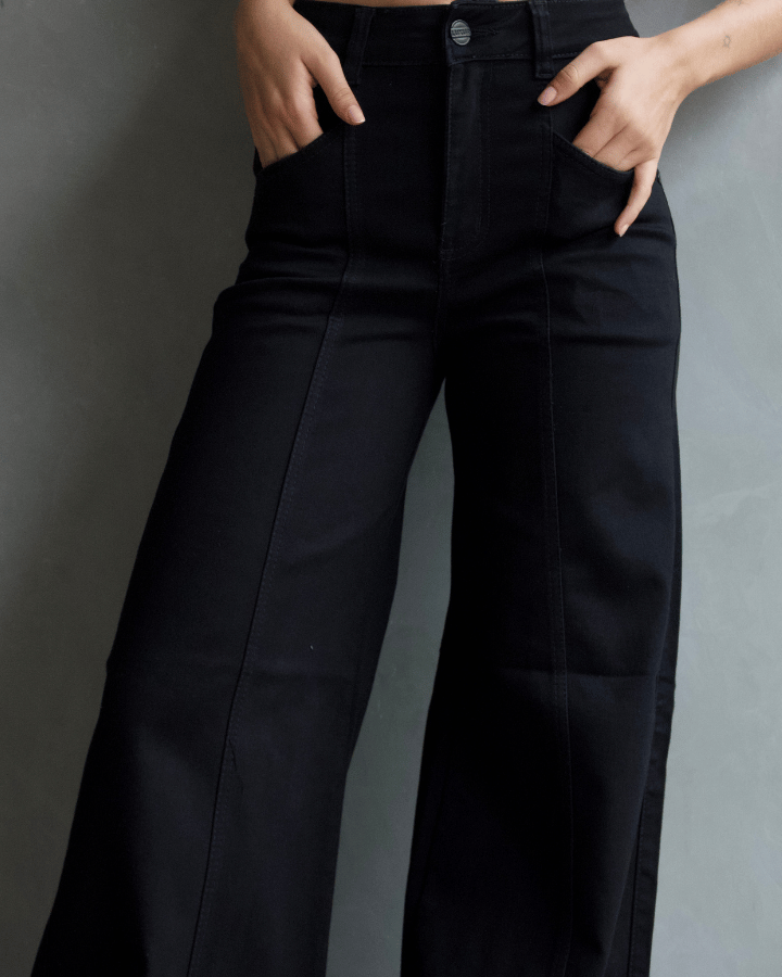 JEAN WIDE LEG ANCHO NEGRO