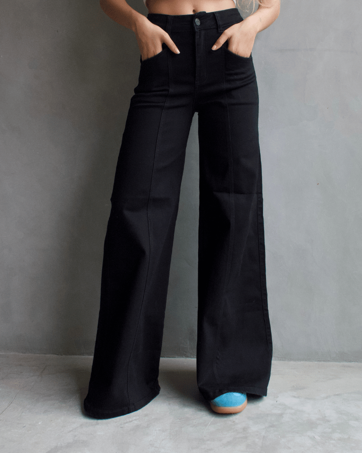 JEAN WIDE LEG ANCHO NEGRO