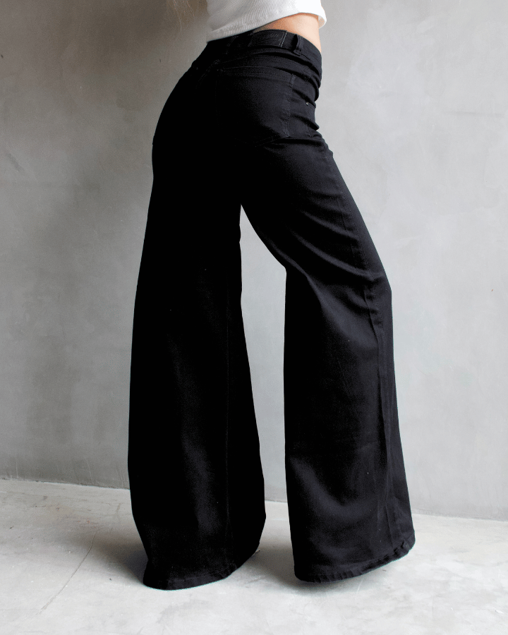 JEAN WIDE LEG ANCHO NEGRO
