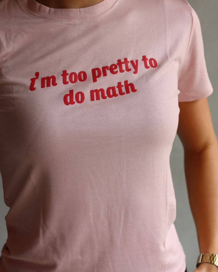 CAMISETA MANGA CORTA PRETTY MATH BABY TEE ROSA