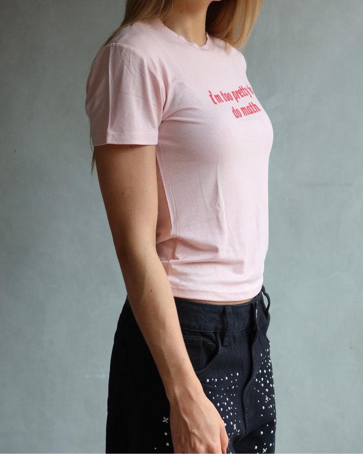 CAMISETA MANGA CORTA PRETTY MATH BABY TEE ROSA