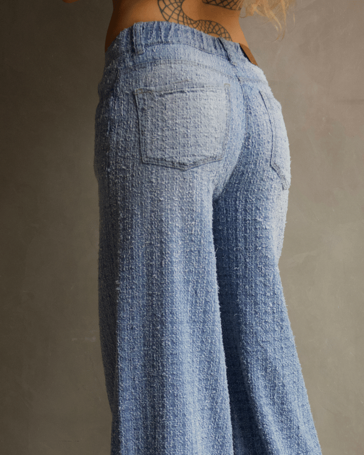 JEAN STRAIGHT ESTRELLAS PLATEADAS AZUL