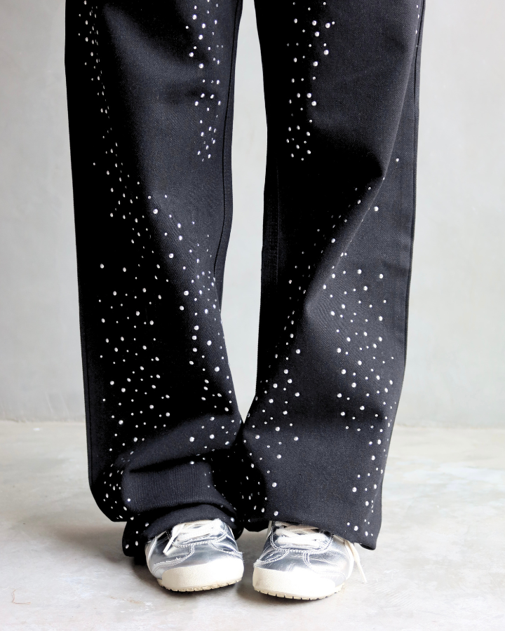 JEAN WIDE LEG FIT ANCHO PIXIE NEGRO