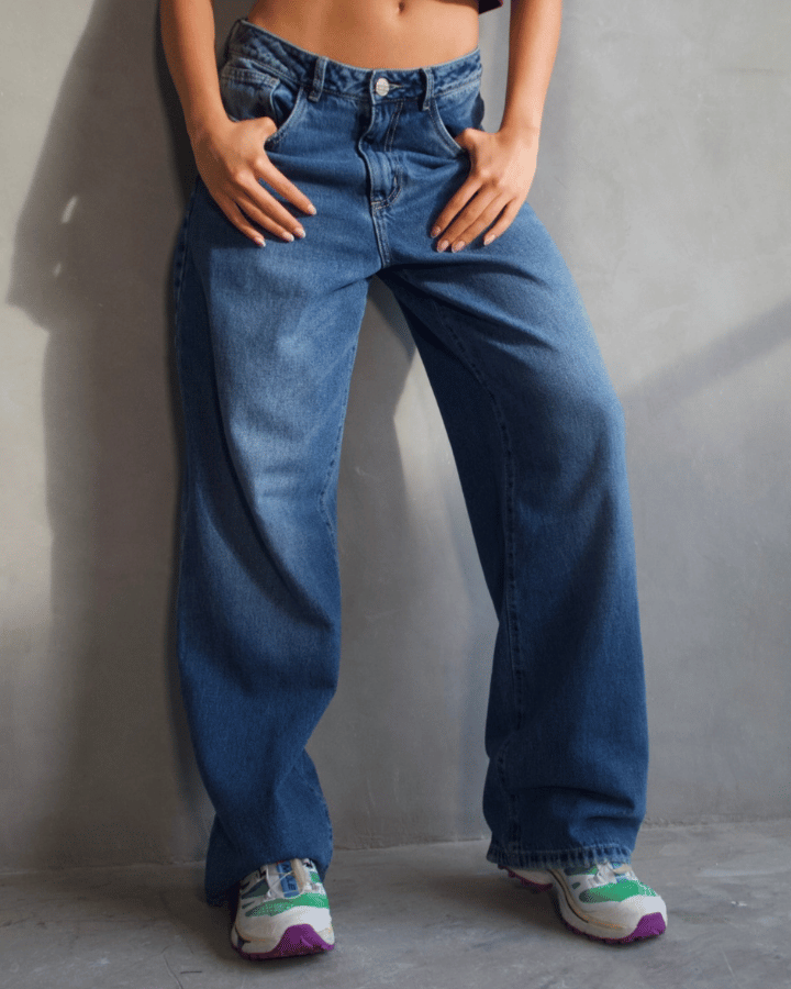 JEAN STRAIGHT WIDE AZUL OSCURO