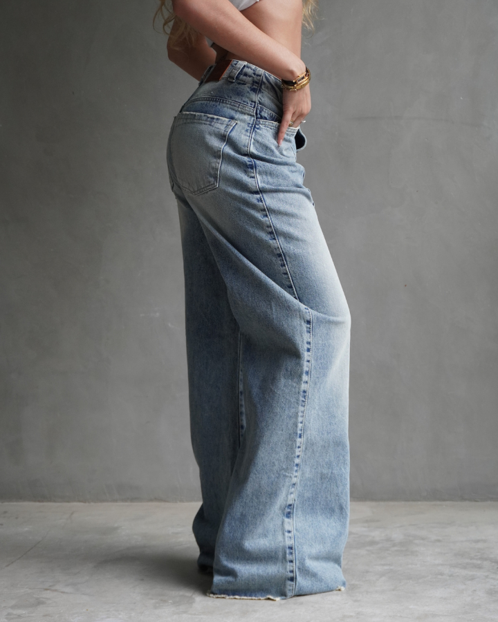 JEAN LINE STRAIGHT WIDE AZUL WASHED