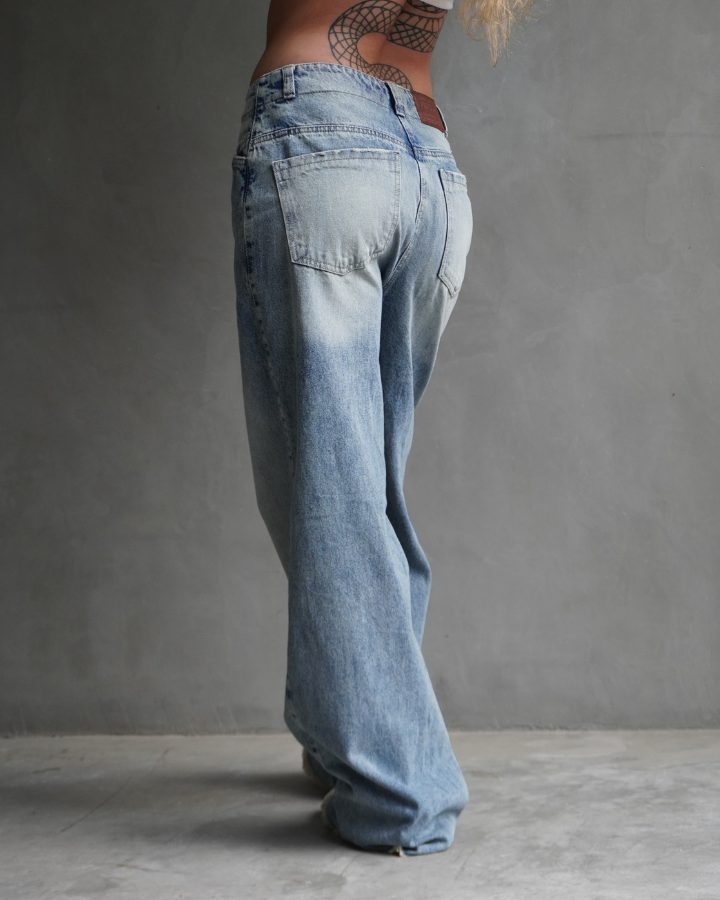 JEAN LINE STRAIGHT WIDE AZUL WASHED